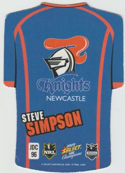 2009 Select NRL Champions - Holographic Jersey #JDC96 Steve Simpson Back